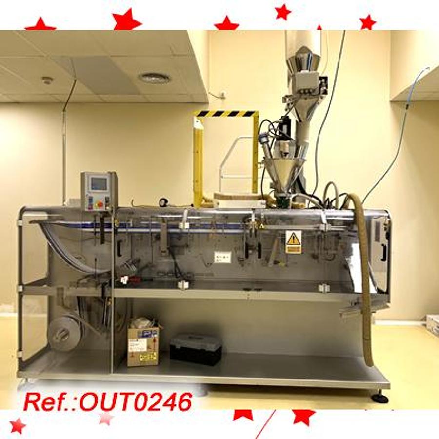 Used MÁQUINA LLENADORA – CERRADORA – SELLADORA DE SOBRES “MESPACK” MODELO H-140-S CON CARGA POR SINFÍN PARA LLENADO DE POLVO