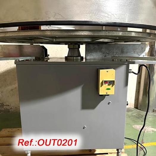 Used PLATO PULMÓN DE ACERO INOXIDABLE DE DIÁMETRO 1.200mm CON BANDEJA DE ENTRADA Y VARIADOR DE VELOCIDAD