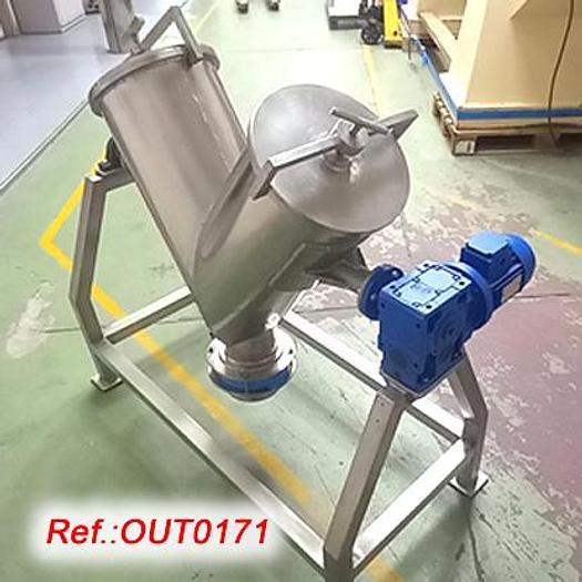 Usado MEZCLADOR EN "V" DE ACERO INOXIDABLE DE 75 LITROS APROX.