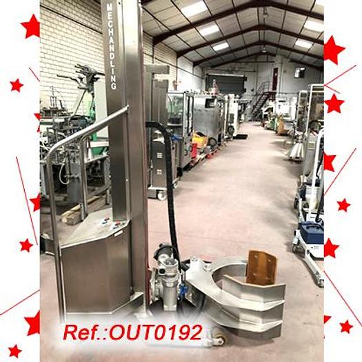 Used ELEVADOR DE DEPÓSITOS - BOBINAS CON GIRO CON VOLTEADOR “MECHANDLING” CON BATERÍA RECARGABLE Y RUEDAS