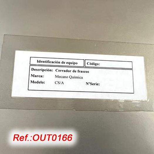 Usado CERRADORA "MECANOQUÍMICA" MODELO CS-A CON CABEZAL DE REBORDEADO PARA CÁPSULAS DE ALUMINIO