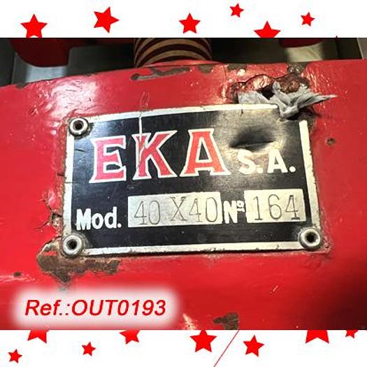 Used FILTRO DE PLACAS "EKA" DE ACERO INOXIDABLE DE 400mm X 400mm CON ESTRUCTURA CON RUEDAS Y BANDEJA INFERIOR