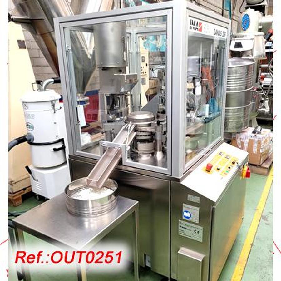 Used LLENADORA CERRADORA DE CÁPSULAS DE GELATINA DURA "ZANASI IMA" MODELO 25F CON TRES FORMATOS DE CÁPSULA: "0", "0L" Y "00"