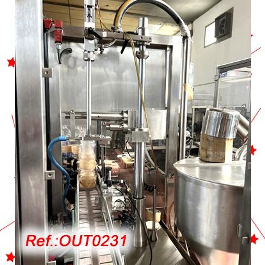 Used LÍNEA DE LLENADO, CERRADO Y ETIQUETADO DE BOTES, FRASCOS O GARRAFAS