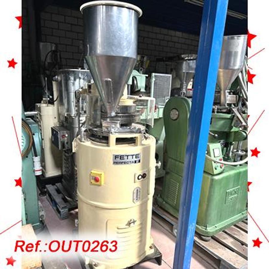 Used MÁQUINA DE COMPRIMIR “FETTE” MODELO “PERFECTA 2” DE 24 ESTACIONES CON CARGA DE PRODUCTO POR CAÍDA LIBRE