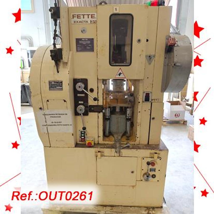 Used MÁQUINA DE COMPRIMIR VERTICAL “FETTE” MODELO “EXACTA-31” CON UNA MATRICERÍA SEGÚN EXISTENCIAS