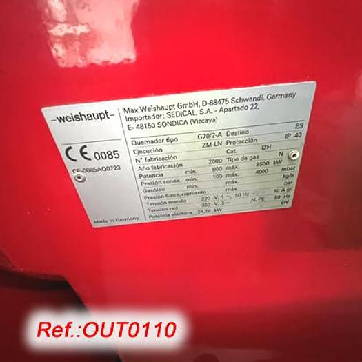 Usat CREMADOR PER A CALDERA "WEISHAUPT" TIPUS G70/2-A AMB EL SEU QUADRE ELÈCTRIC