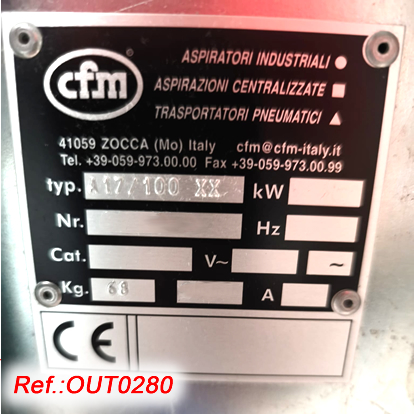 Used ASPIRADOR NEUMÁTICO "CFM" (NILFISK) MODELO "A-17/100 XX"