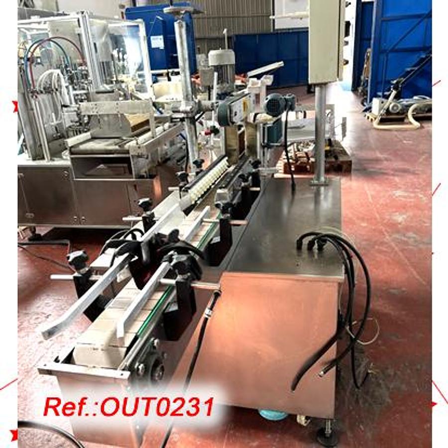 Used LÍNEA DE LLENADO, CERRADO Y ETIQUETADO DE BOTES, FRASCOS O GARRAFAS