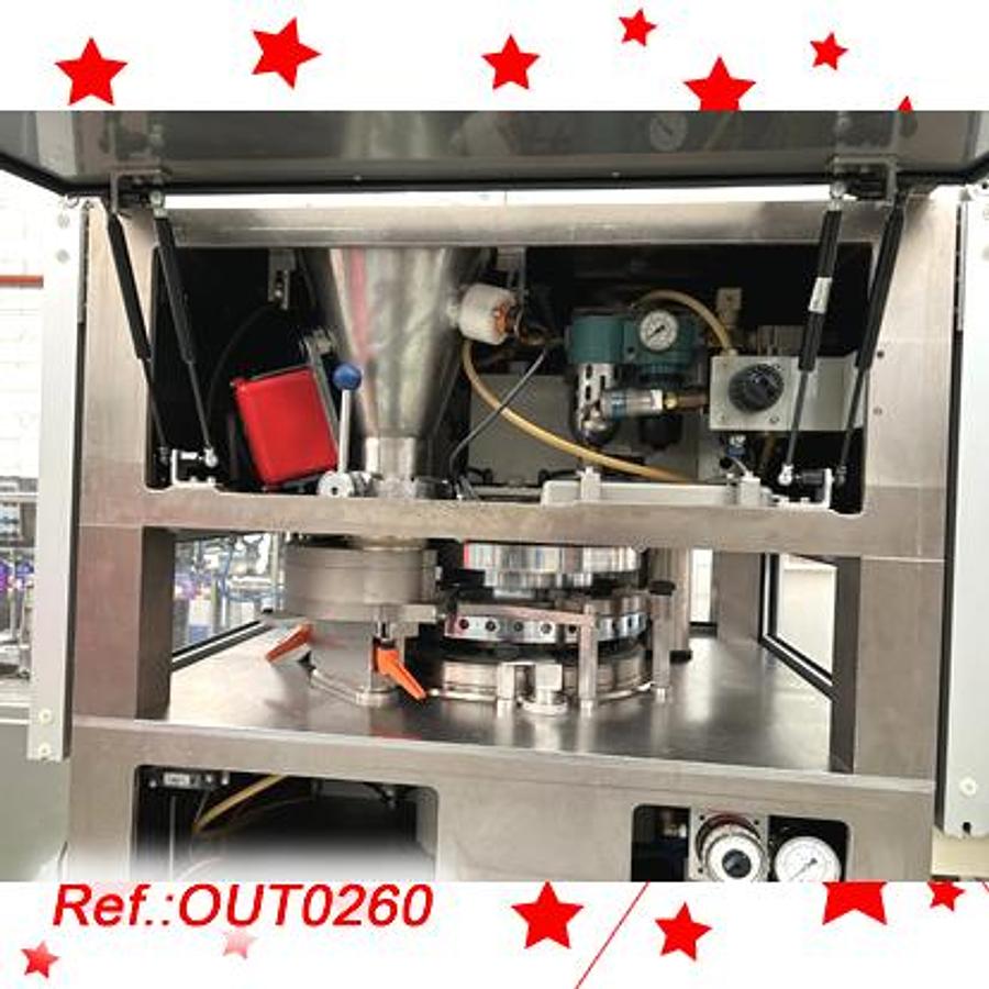 Used MÁQUINA DE COMPRIMIR “COURTOY” MODELO “R-100/36” DE 36 ESTACIONES CON CARGA FORZADA