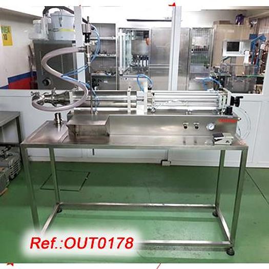 Used LLENADORA SEMIAUTOMÁTICA CON EL PISTÓN DE CINCO LITROS Y MEDIO Y DE RANGO DE DOSIFICADO DE 250ml A 5,5 LITROS APROX. CON BOQUILLA ANTIGOTEO