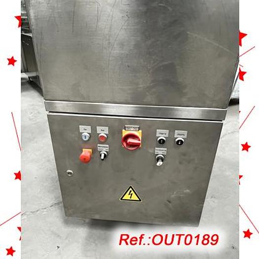 Used ELEVADOR CON VIBRADOR "MASCHINPEX" CON TOLVA DE CARGA Y RUEDAS PARA CARGA DE PASTILLAS O CÁPSULAS A MÁQUINA DE BLISTER