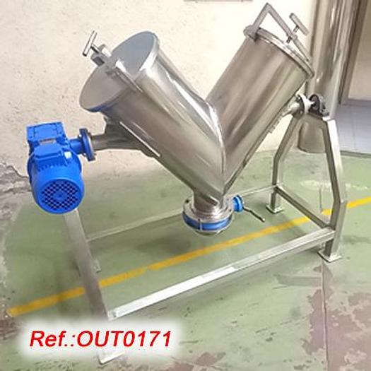 Usado MEZCLADOR EN "V" DE ACERO INOXIDABLE DE 75 LITROS APROX.
