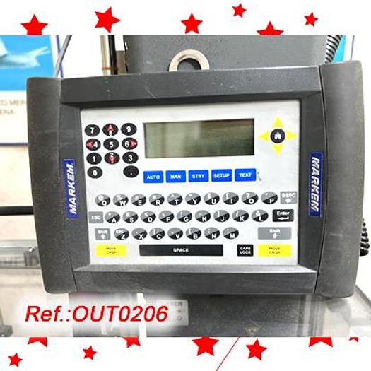 Used EQUIPO LOTEDOR MARCADOR LÁSER "MARKEM" MODELO "SMARTLASE-130" MONTADO EN UNA BANCADA CON SOBREMESA CON CINTA DE LONA Y ASPIRADOR "MARKEM" MODELO "ES-400i"