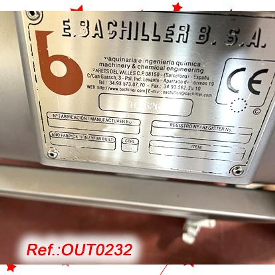 Used TAMIZADORA HORIZONTAL "BACHILLER" MODELO "TC-626" DE ACERO INOXIDABLE