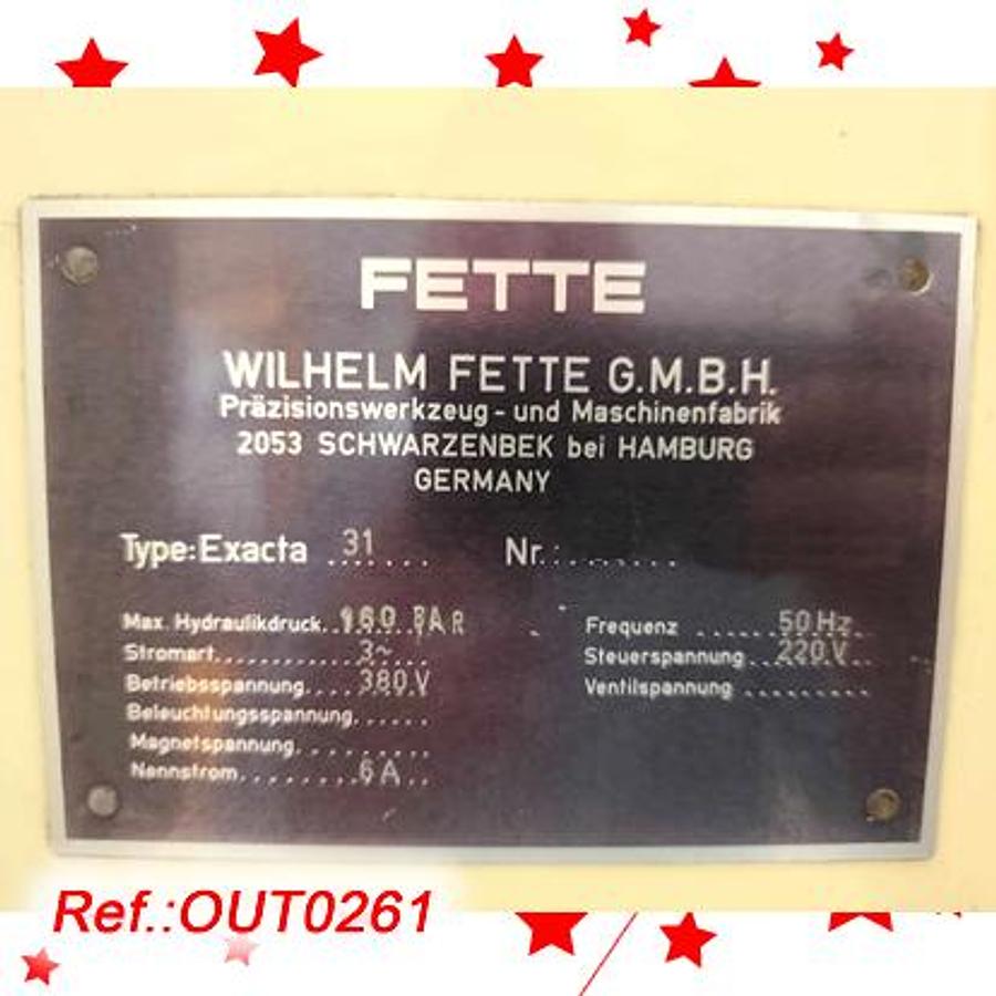 Used MÁQUINA DE COMPRIMIR VERTICAL “FETTE” MODELO “EXACTA-31” CON UNA MATRICERÍA SEGÚN EXISTENCIAS