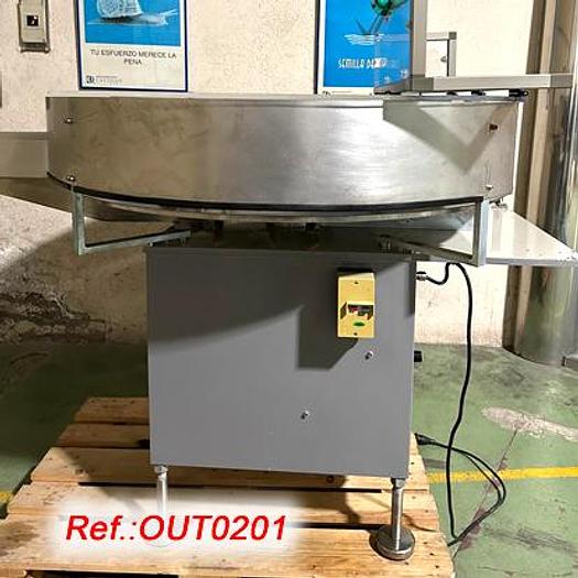 Used PLATO PULMÓN DE ACERO INOXIDABLE DE DIÁMETRO 1.200mm CON BANDEJA DE ENTRADA Y VARIADOR DE VELOCIDAD