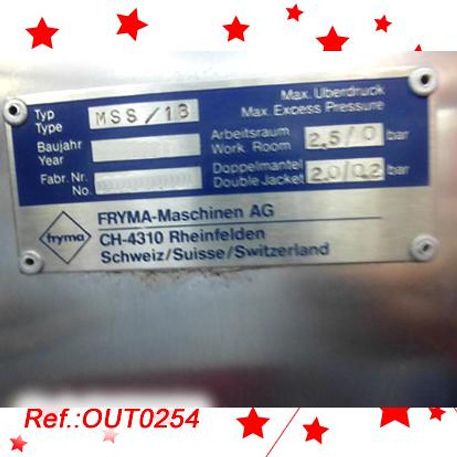Used MOLINO "FRYMA" TIPO "MSS-18" DE ACERO INOXIDABLE