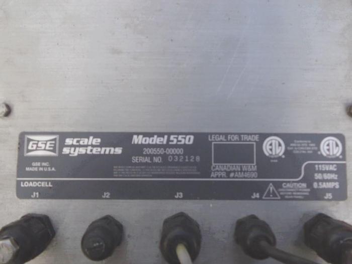Used Scale, Platform, 14" x 12", GSE Scale, Mdl 550, S/st, A #S743332