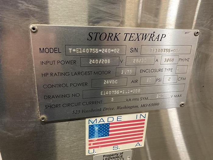 Used STORK TEXWRAP MODEL T-E1407SS-240-02 WRAPPING LINE