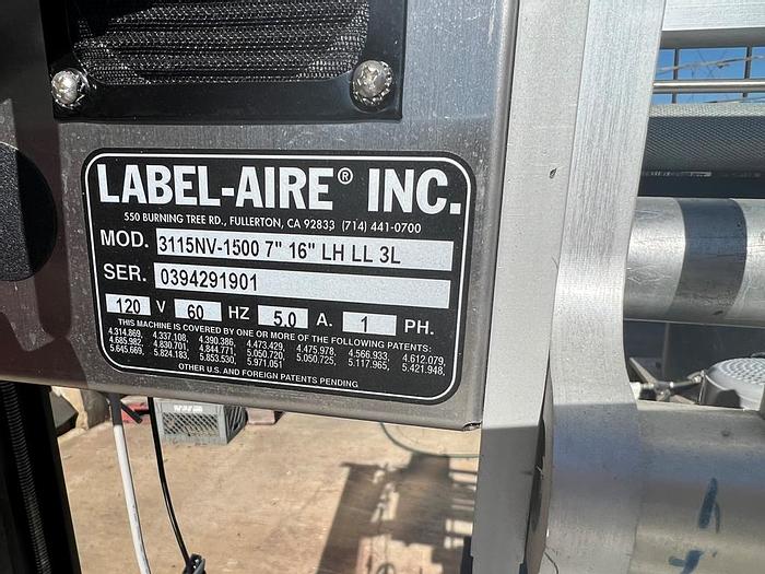 Used Labeler, Pressure Sensitive, Label-Aire, Mdl 3115NV-1500, Top and Bottom, LH #C744431