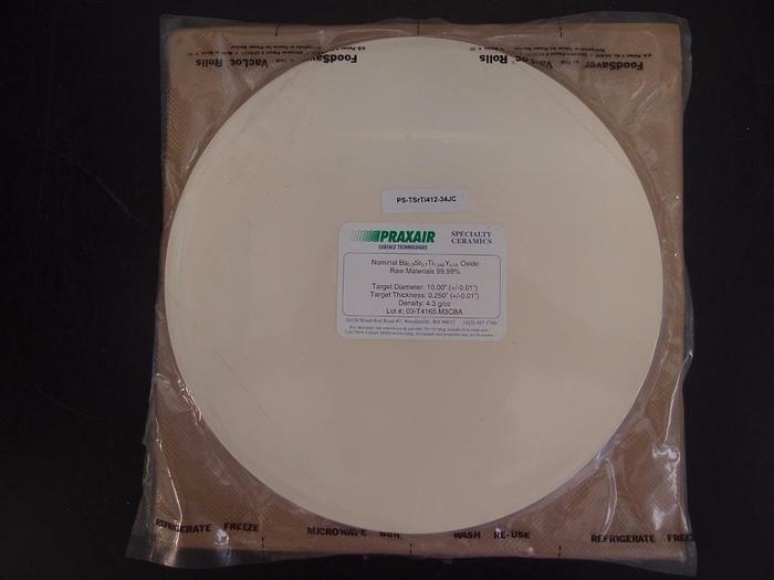 Praxair Ceramics Sputtering Target Ba-Sr-Ti-Y Oxide 99.99% 10"x0.25" (3131)