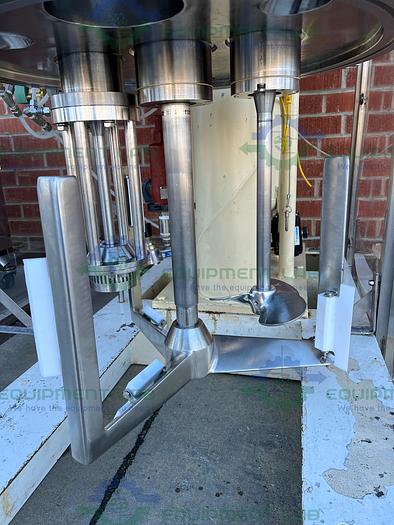 Used Ross  PVM 40 Stainless Steel Triple Shaft Mixer w/ Two 40 Gallon Tanks