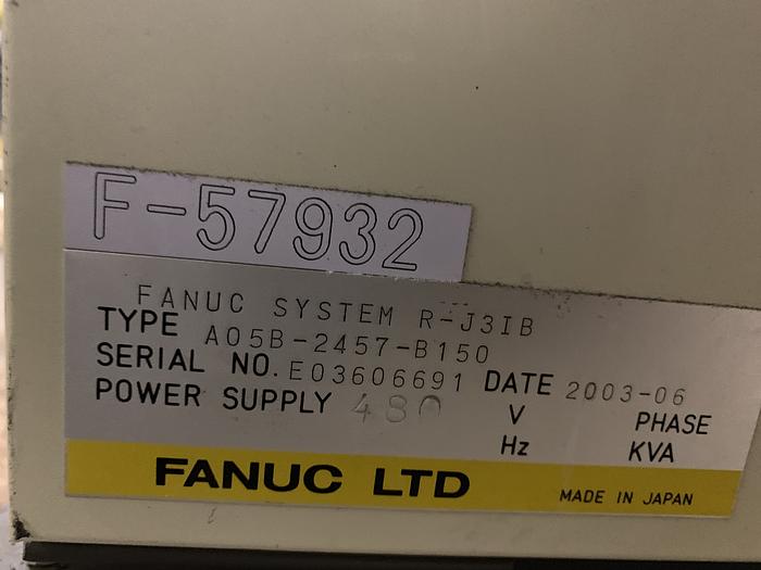 Used FANUC S-500iB 15KG X 2757MM REACH 6 AXIS CNC ROBOT