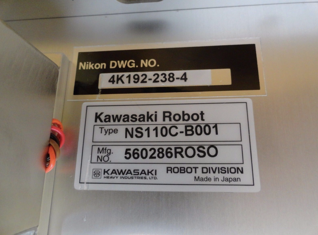 Used Kawasaki NS110C-B001 Chuck Box Robot 4K192-238-4 NSR-S307E DUV Sheared Pin As-Is