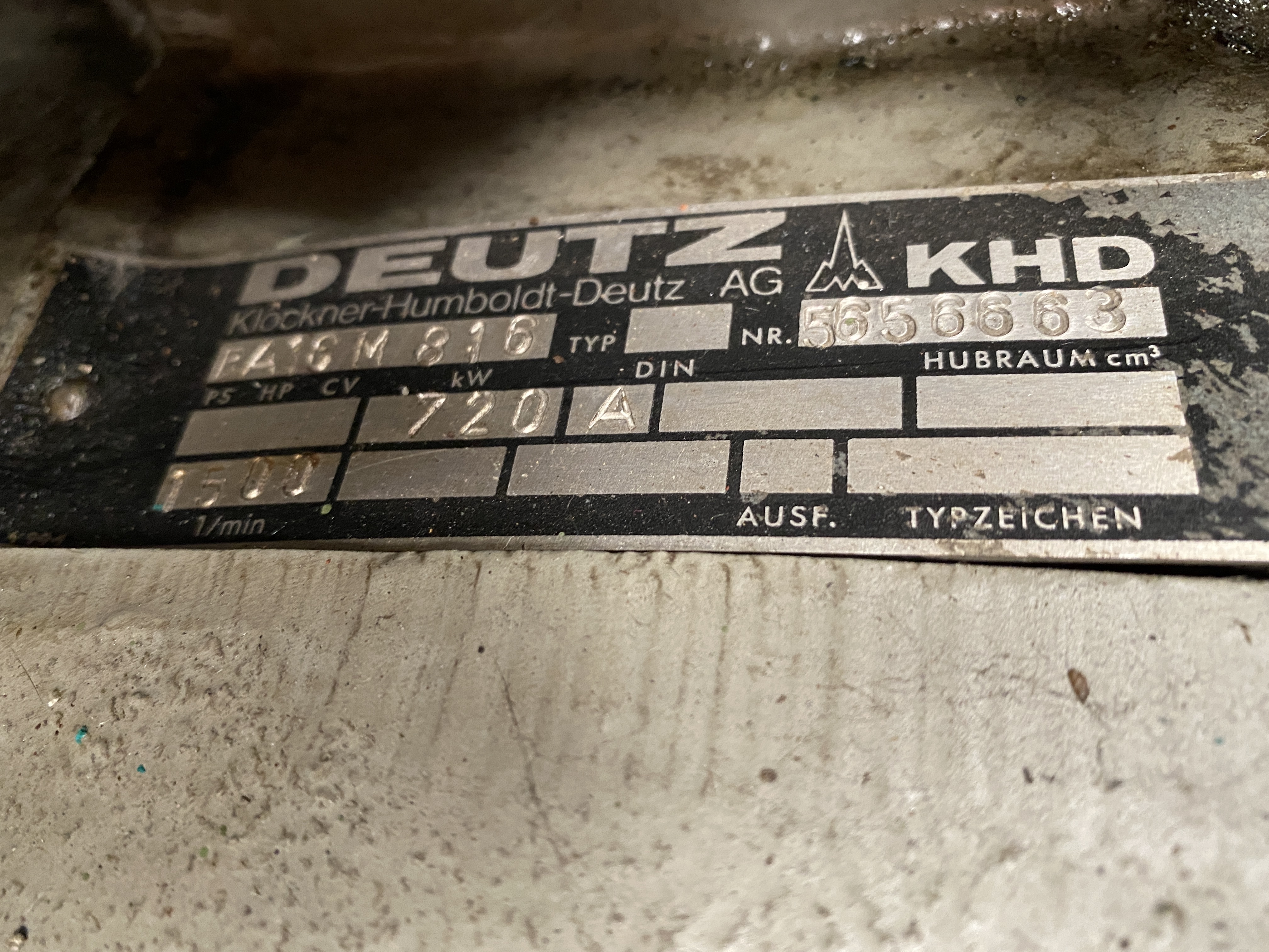 Used 1982 DEUTZ BA16M816 LLKU