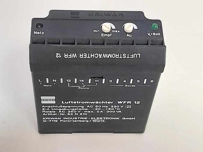Luftstromwächter inkl. Sonde, WFR 12, Kriwan neuwertig