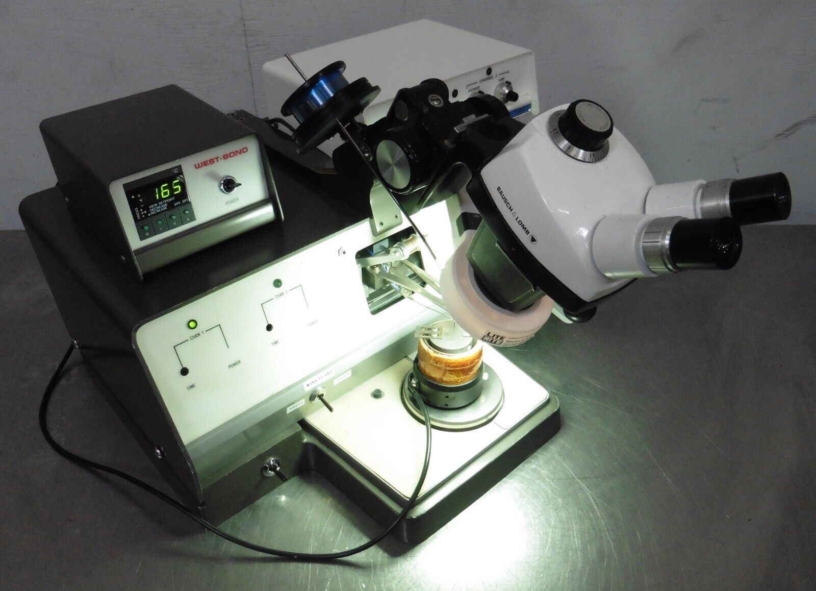 Used West-Bond 7400A Thermosonic Vertical Feed Deep Access Wedge Wire Bonder