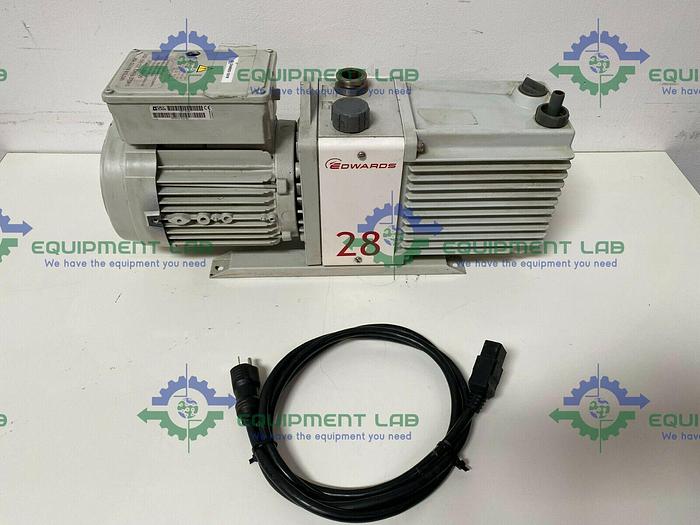 Used Edwards E2M28 Rotary Vacuum Pump 21 CFM w/ 1.2 HP Motor 240V