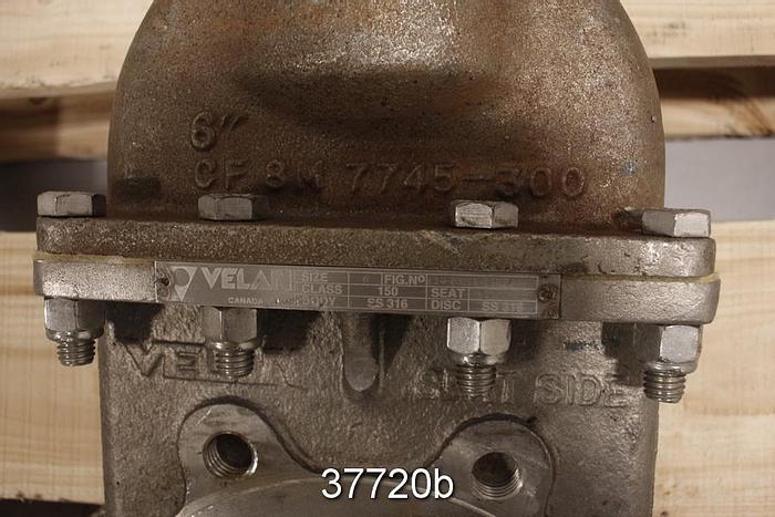 Used Velan 6" Hand Operated Knife Gate Valve #37720