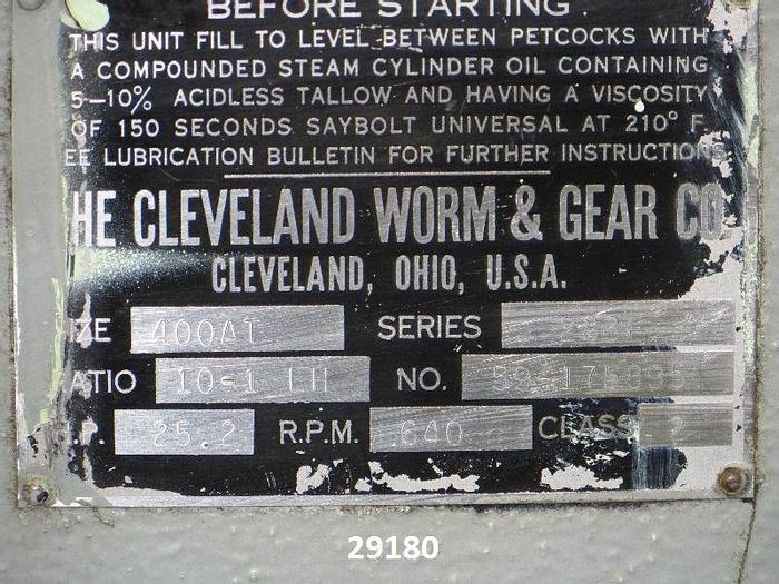 Used Cleveland 283f Worm Gear Speed Reducer, #29180