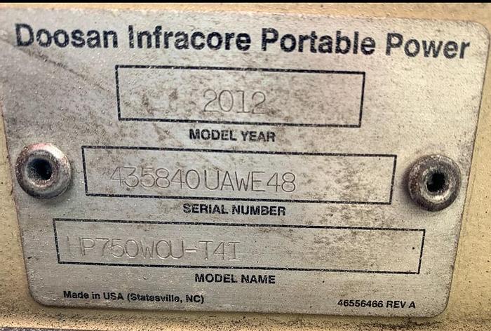 Used 2012 Ingersoll Rand HP750WCU