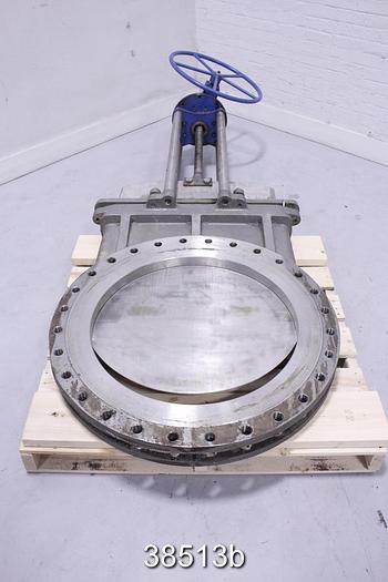 Used True Line 30" Hand Operated Knife Gate Valve with Zidell Gear Box #38513