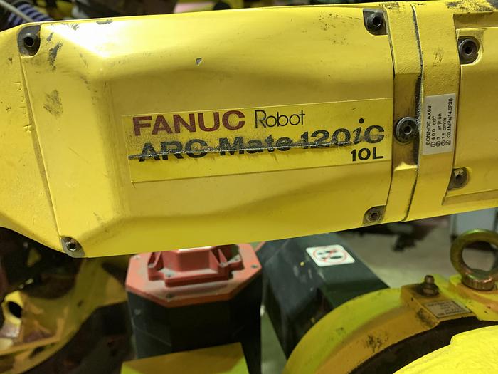 Used FANUC ARCMATE 120iC/10L 6 AXIS CNC MIG WELDING ROBOT WITH R30iA CONTROLLER