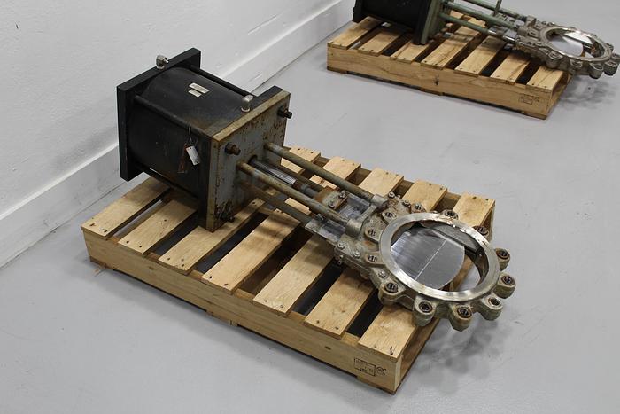 Used Wey Valve 10" Air Operated Knife Gate Valve, Stainless Steel Body #43927