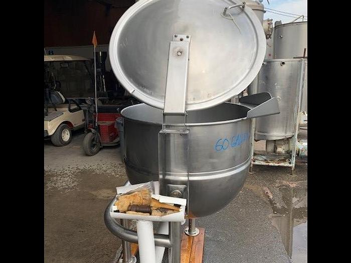 Used Groen 60 Gallon Tilting Stainless Steel Jacketed Steam Mix Kettle D-60