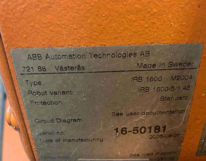 Used ABB IRB 1600-5/1.45 DUAL ARM ROBOTIC CELL WITH ABB TYPE MTC 750 POSITIONER AND IRC5 CONTROLLERS