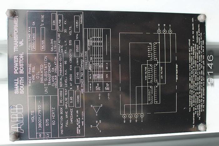 Used Abb  Three Phase Transformer #29146