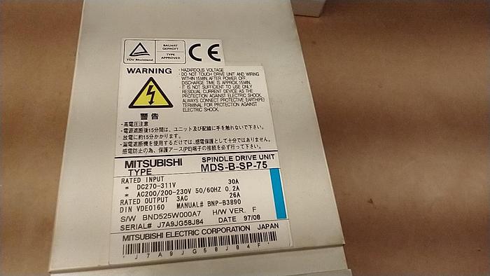 Used Mitsubishi Servo Drive Unit Driver MDS-B-SP-75 3PH 26A GH120
