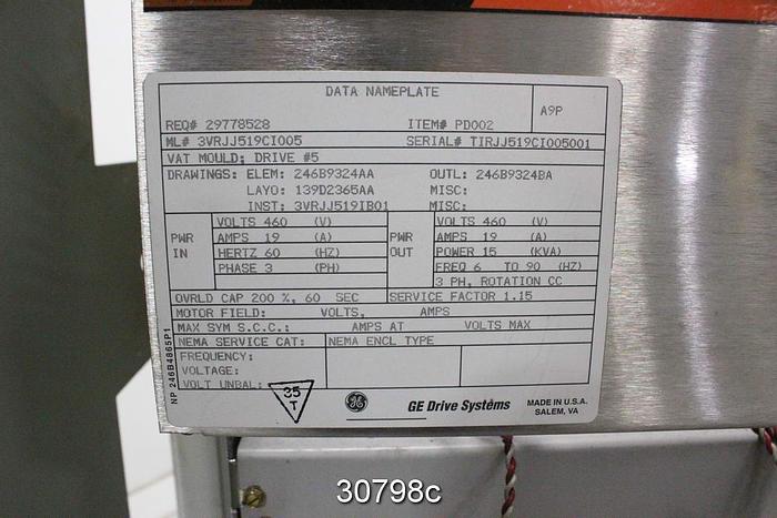 Used General Electric AC2000 Adjustable Speed Drive 3VRJJ519CI005 #30798