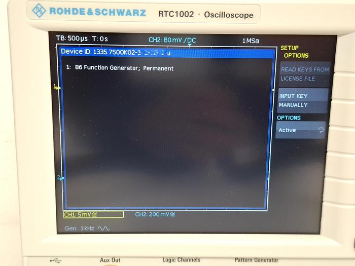 Used Rohde & Schwarz (R&S) RTC1002 (RTC1K-52) 50MHz Digital Oscilloscope 2 Channel
