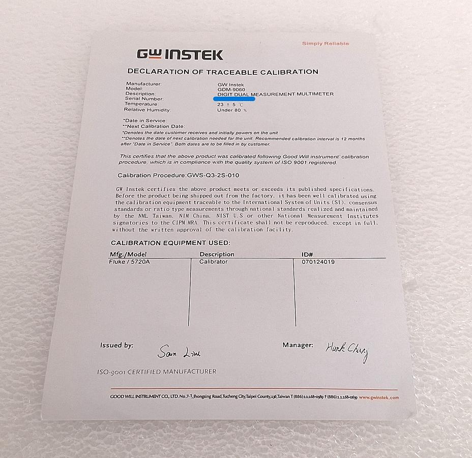 GW Instek GDM-9060