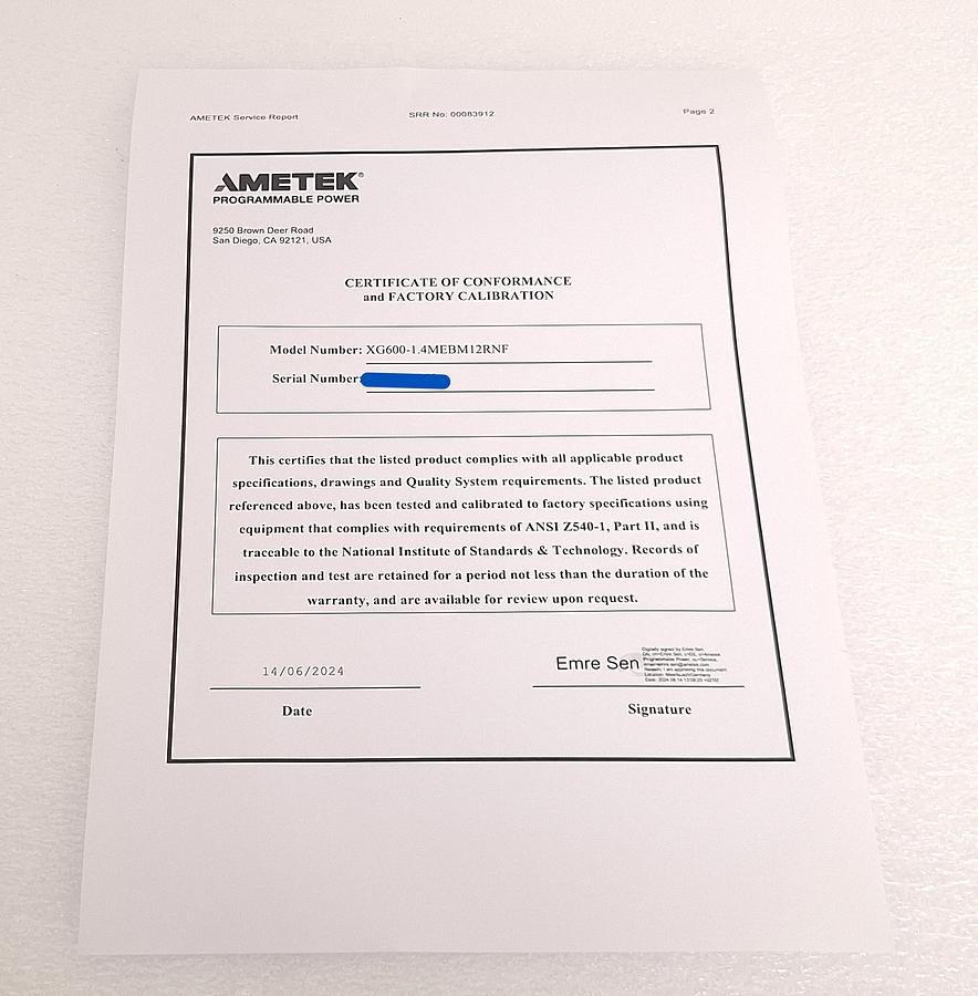 Sorensen XG600-1.4MEBR