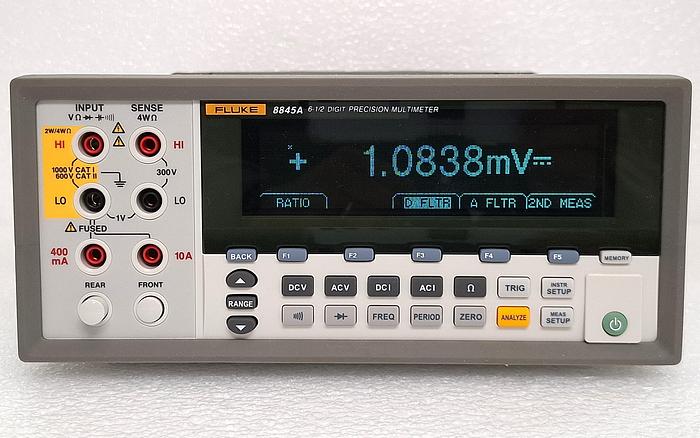 Used Fluke 8845A 6.5 Digit Dual Display Digital Multimeter