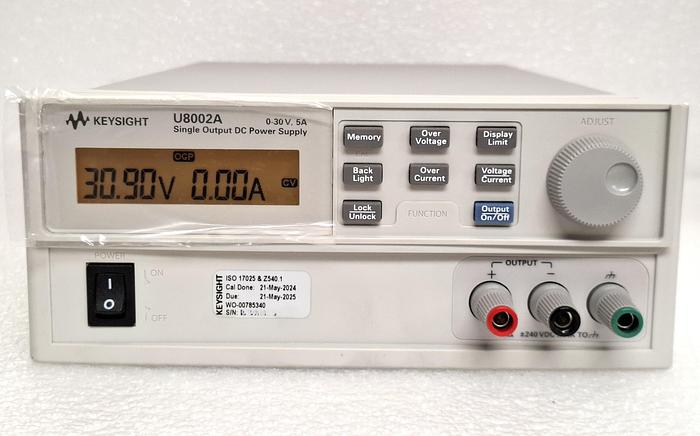 Used Keysight/Agilent U8002A Adjustable Single Output Power Supply 0-30V, 0-5A