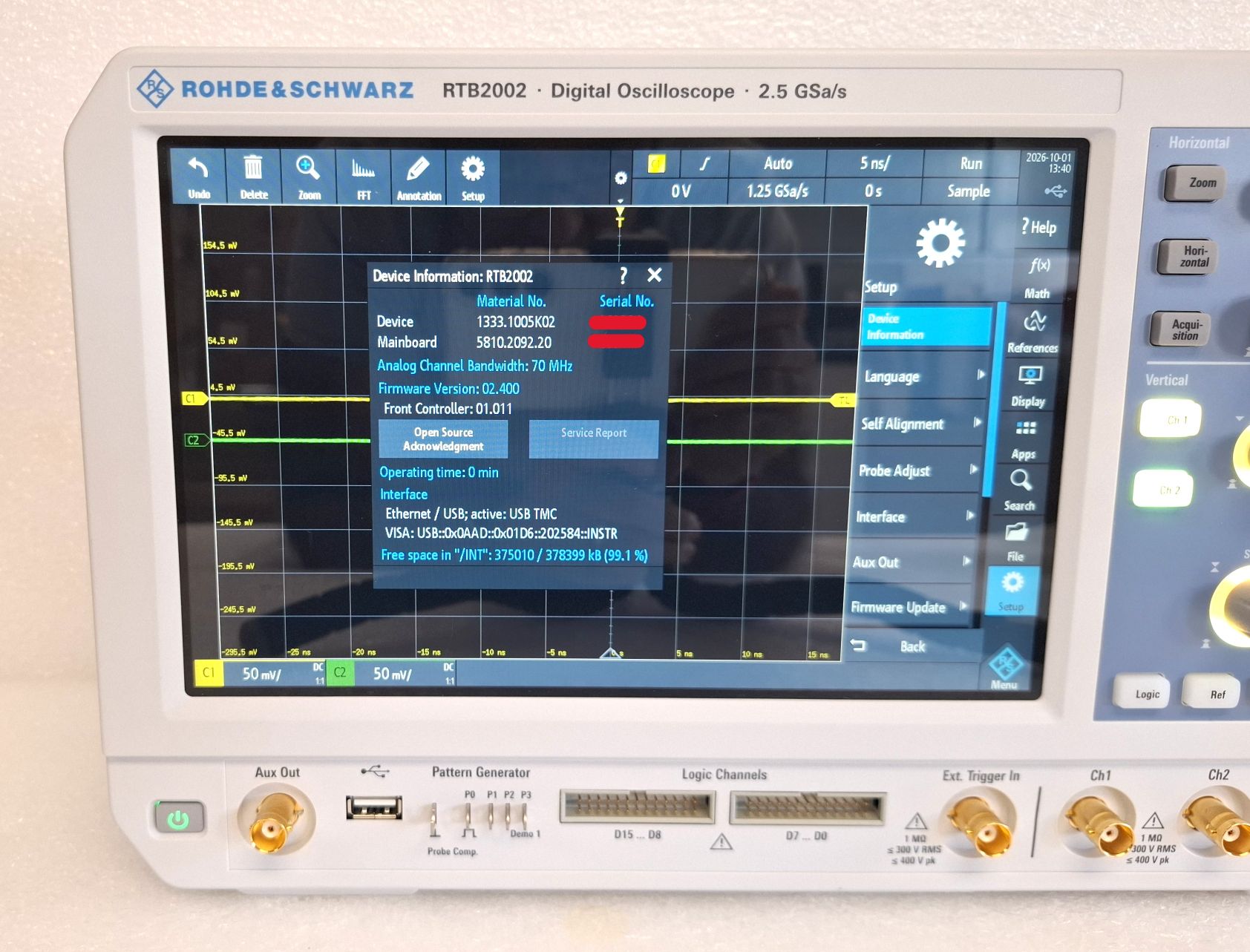 Rohde & Schwarz (R&S) RTB2002 (RTB2K-72)